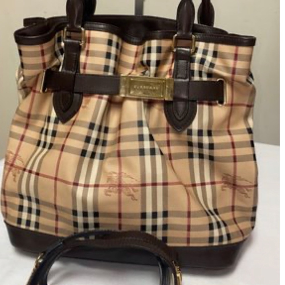 Burberry HayMarket Design Two Way Bag